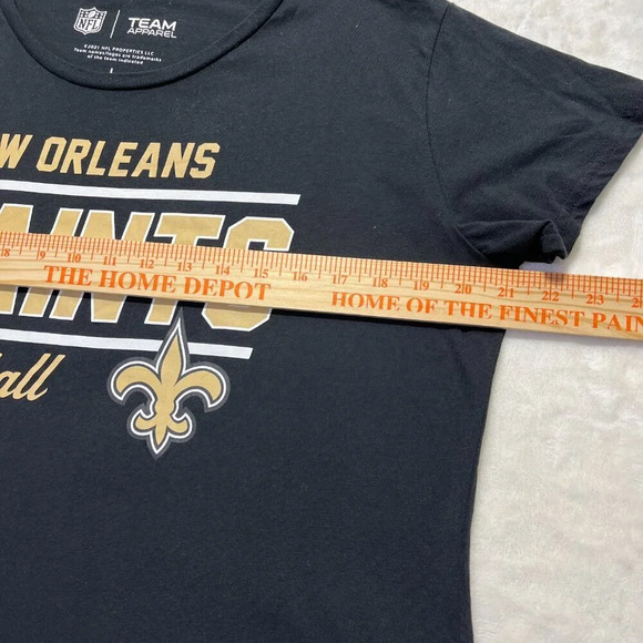 TEAM APPAREL New Orleans Saints Tshirt Womens Black Fitted Large - Picture 6 of 6